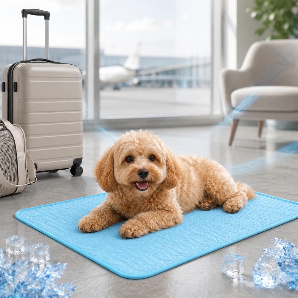 Cooling mat for airport and travel use